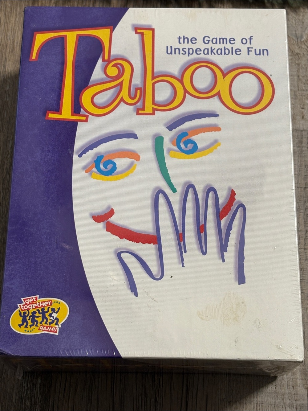 Taboo Game Box in Purple, Yellow, Red, Blue, Green